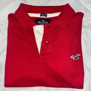 Red Hollister collared shirt